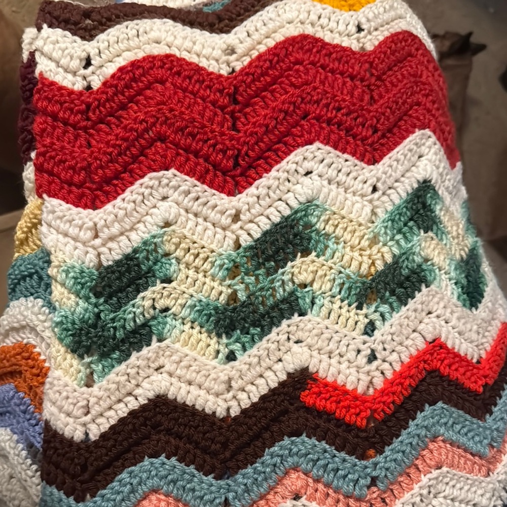 Colorful Crochet Zigzag Blanket